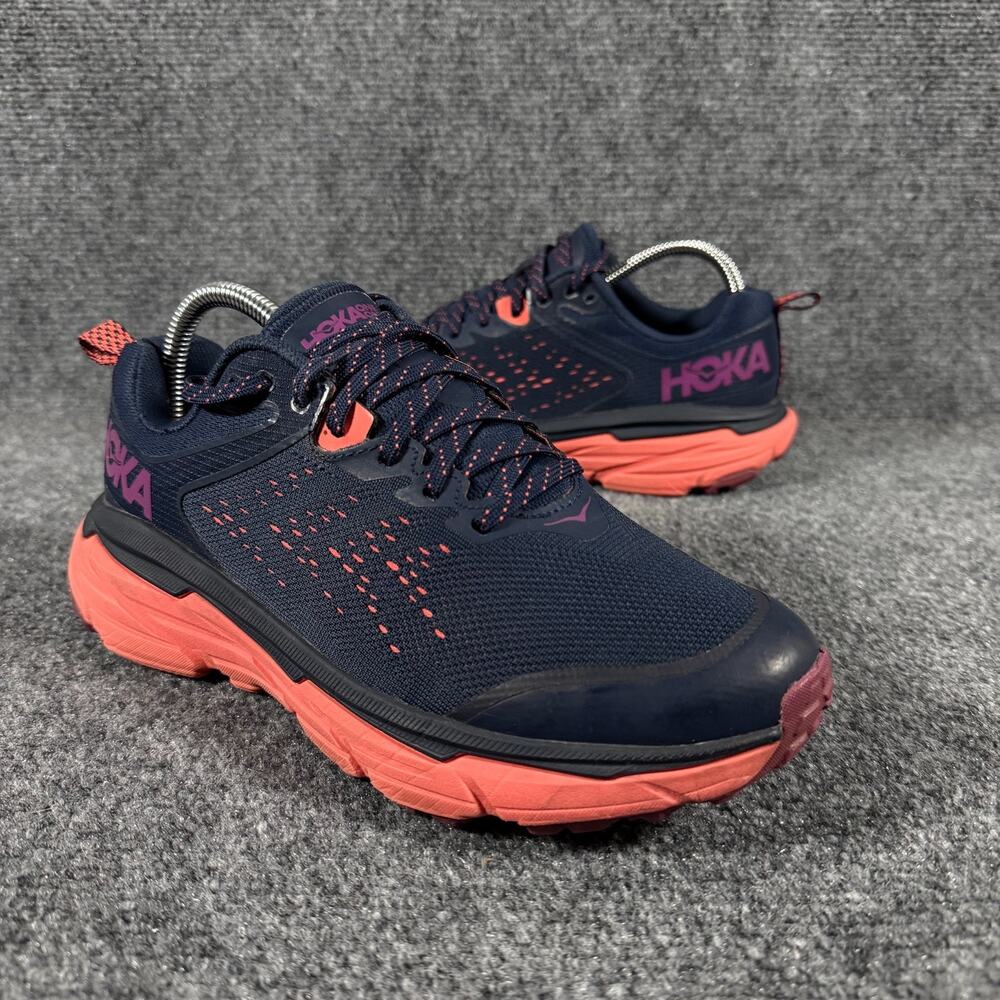 HOKA Challenger ATR 6 Wide Womens 8 D (Wide) Trail Running Shoes Navy Coral